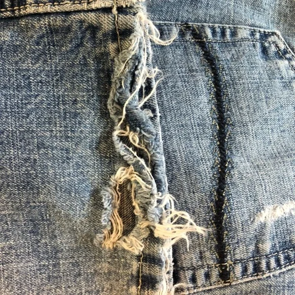 Blue flare Jeans with Distressed Details 13 - Picture 11 of 13